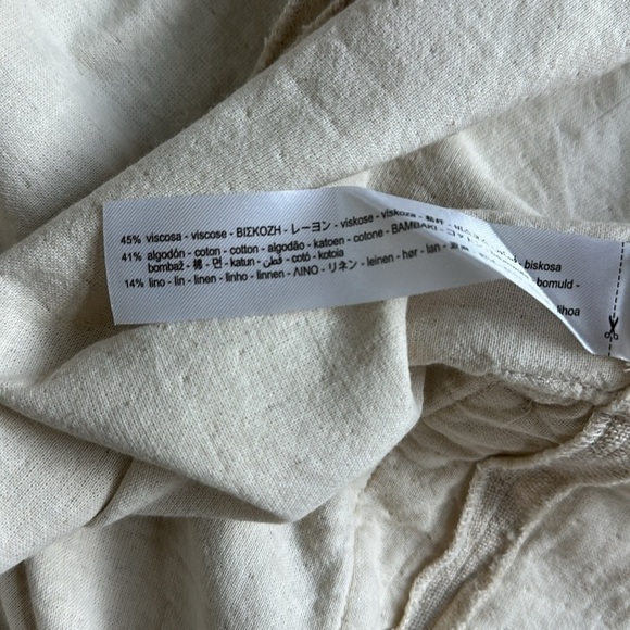 ZARA Brand Linen Blend Oversized Long Blazer - Picture 6 of 11